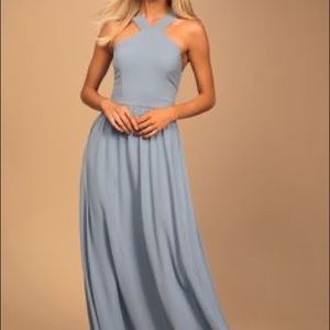 Dusty Blue Halter Lulu’s Dress